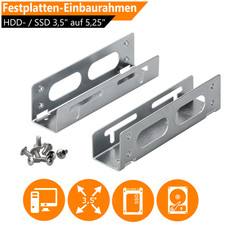 Rahmen Einbaurahmen Set von 5,25" HDD/SSD Schacht auf 3,5" Festplatte Schrauben