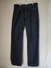 Levi's Men's Button Fly 501 Jeans 33X34 (Lgth 33) Dark Wash 100% Cotton