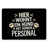 Hier Wohnt Ein Hund Mit Seinem Perosnal FußMatte In 35X50 Cm Ohne Rand