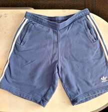 Adidas Men's Originals 3-Stripe 100 Cotton Shorts Blue Size Large
