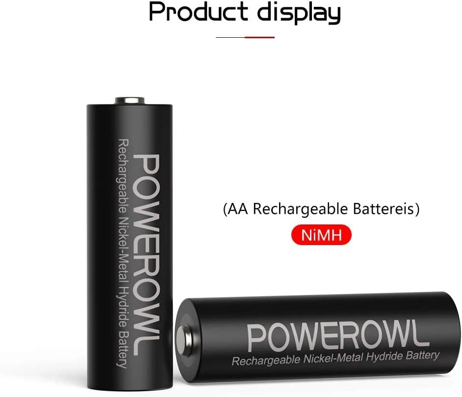 POWEROWL Rechargeable AA Batteries-2800mAh High Capacity, 1.2V NiMH,Long-Lasting - Image 3 of 4