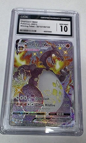 Pokemon CGC 10 Gem Mint Shining Fates: Shiny Vault Charizard VMAX SV107/SV122