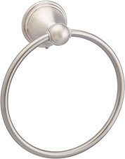 round Modern Towel Ring, 6.3-Inch Diameter, Satin Nickel