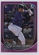 2025 Bowman Chrome Fuchsia Refractor 246/299 Zac Veen #69 1mq2