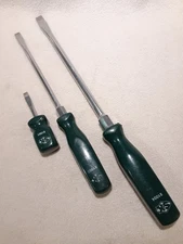 S-K TOOLS SCREWDRIVERS LOT of 3 HARD HANDLE  81001, 81003, 81004 SLOT SLOTTED