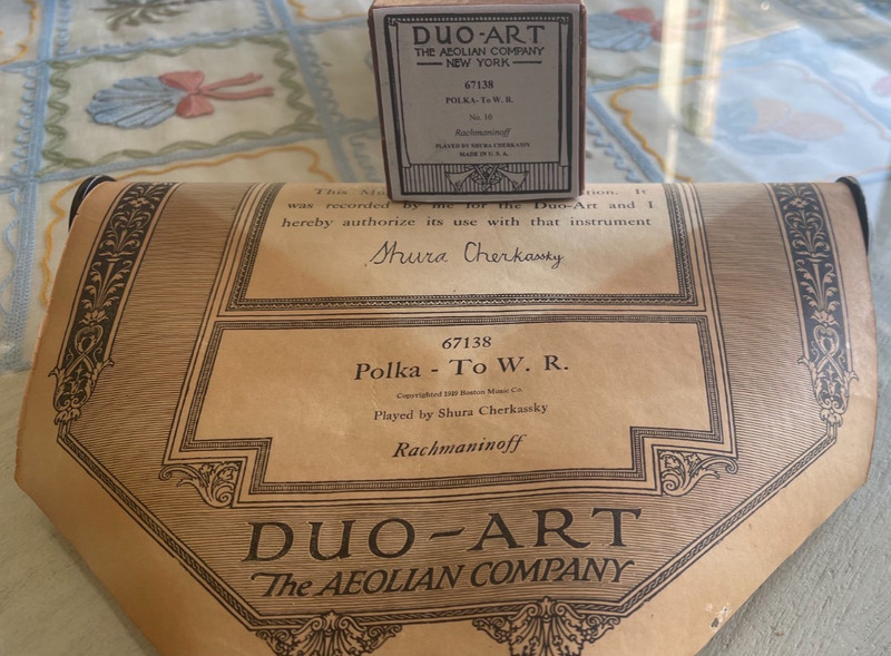DUO ART Piano Roll " POLKA - To  W.R." RACHMANINOFF  PB SHURA CHERKASSY