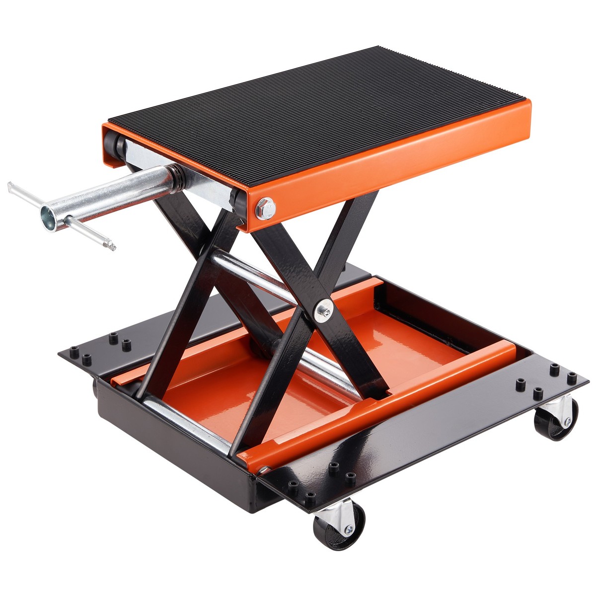 Uimoso Motorcycle Lift ATV Scissor Jack Dolly 110 lbs Steel w/Deck