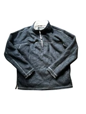 True Grit 1/4 Zip Sherpa Pullover Jacket Melange Sherpa Gray Warm Cozy Fall