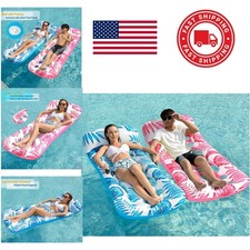 Two Pack Inflatable Pool Lounge Float 71 Inches Cool Water Fun for Adults