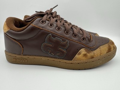 Ipath 1985 Skate Sneakers Mahogany Leather/Animal Print Men's Size 9 US