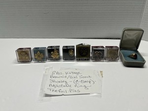 Vintage Lot(8) Brownie/Girl Scout Jewelry Pre-Owned