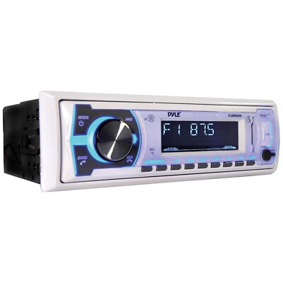 Boat Marine Stereo System Bluetooth USB SD MP3 LCD Radio Receiver AM FM White