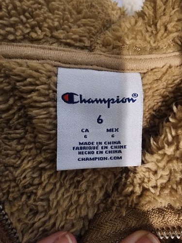 Champion Kids Corduroy High Pile Fleece Hoodie Size 6 - Picture 3 of 4