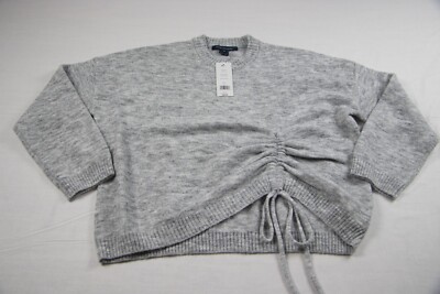 French Connection Grey Kezia Wool Blend Jumper Pullover Sweater Top Womens Sz M