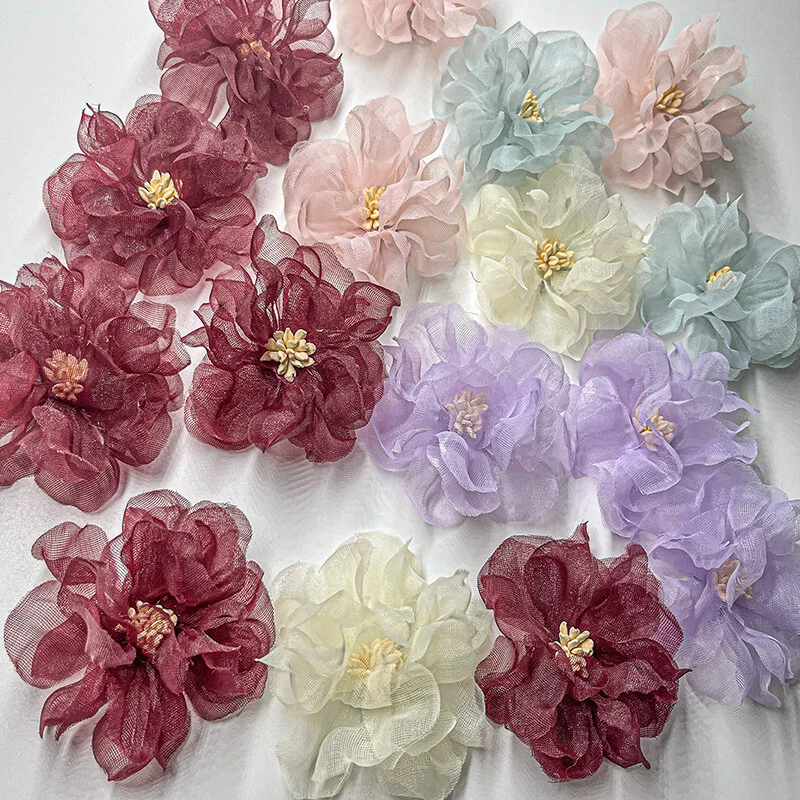 4x Diadema 3D Encaje Transparente Tul Flor Falsa Vestido de Boda Ramillete Tela Coser Hágalo Usted Mismo Foto 4 de 4