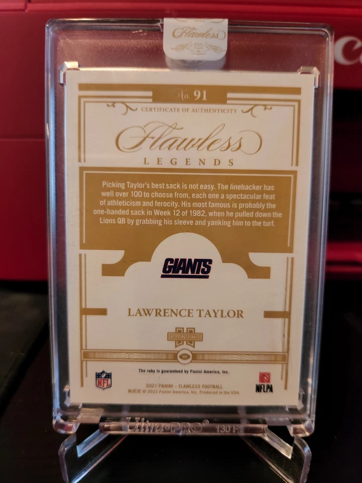 Panini 2021 impecable Lawrence Taylor rojo rubí encapsulado Gigantes SSP 17/20🔥 ¡Raro! Foto 3 de 3