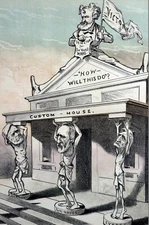 Roscoe Conkling 1879 EVARTS HAYES SHERMAN PILLARS of NEW YORK CUSTOM HOUSE Puck