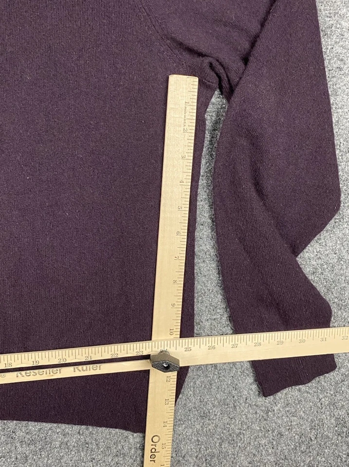 Bloomingdales The Mens Store Suéter de Cachemira Manga Larga 1/4 Cremallera Púrpura Hombres 2XL Foto 4 de 4