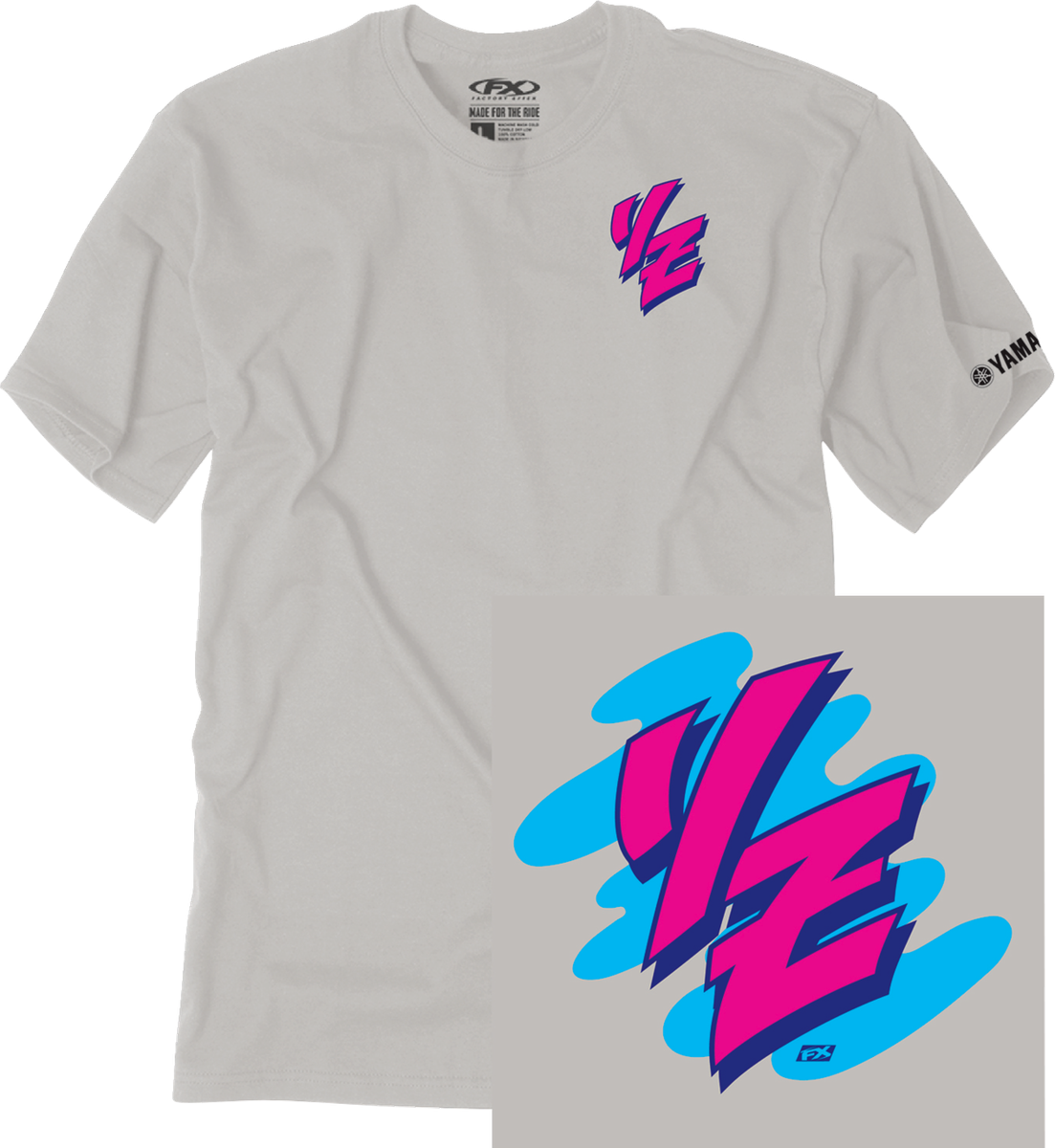 Factory Effex Mens Yamaha Retro YZ T-Shirt Tee Light Gray | eBay
