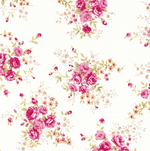 Classic Vintage Floral Roses 100% COTTON Poplin Fabric | Rose & Hubble - Picture 21 of 76