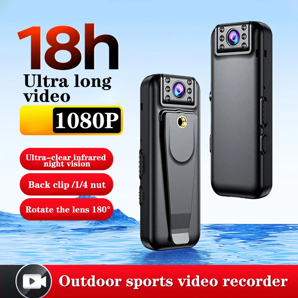 1080P HD 180° Video DVR IR Night Cams 18-hour Camcorder Mini Body Police  Camera | eBay