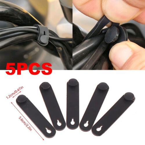 5PCS Motorcycle Rubber Band For Frame Securing Cable Ties Wiring Harness Black - Picture 1 of 12