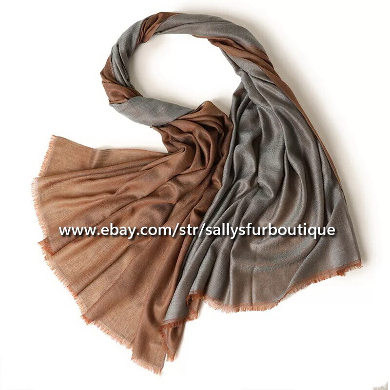 Sallys Worsted Cashmere Shawl Wrap Scarf Double Face Thin Soft 200cm * 100cm