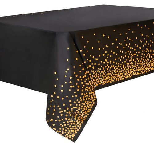 Anniversary Party Supplies Plastic Tablecloths Party Dining Gold Dot Confetti BB - Imagen 11 de 21