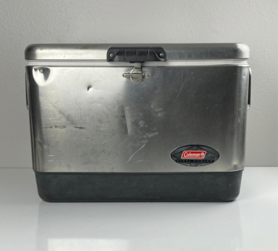 Coleman ヴィンテージ パーコレーター Coleman Stainless Steel Belted Chrome Cooler Ice Chest Model 6150