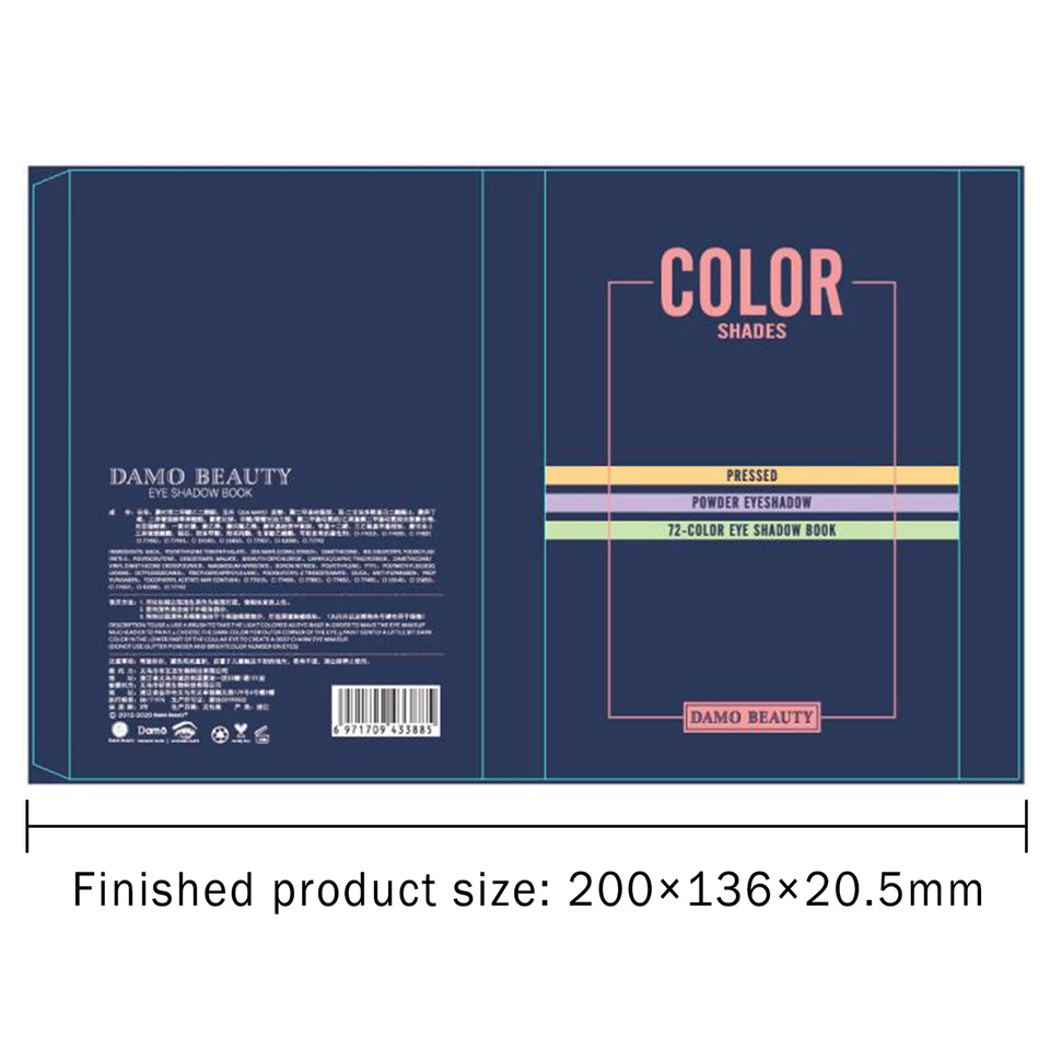 72 Colors Pro Shimmer Matte Eye Shadow Book Design Eyeshadow Palette Makeup Set - Image 4 of 4