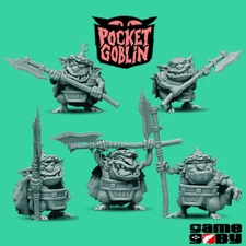 Pocket Goblin Halberd Group, 28mm Fantasy Miniatures for DnD Tabletop Gaming RPG