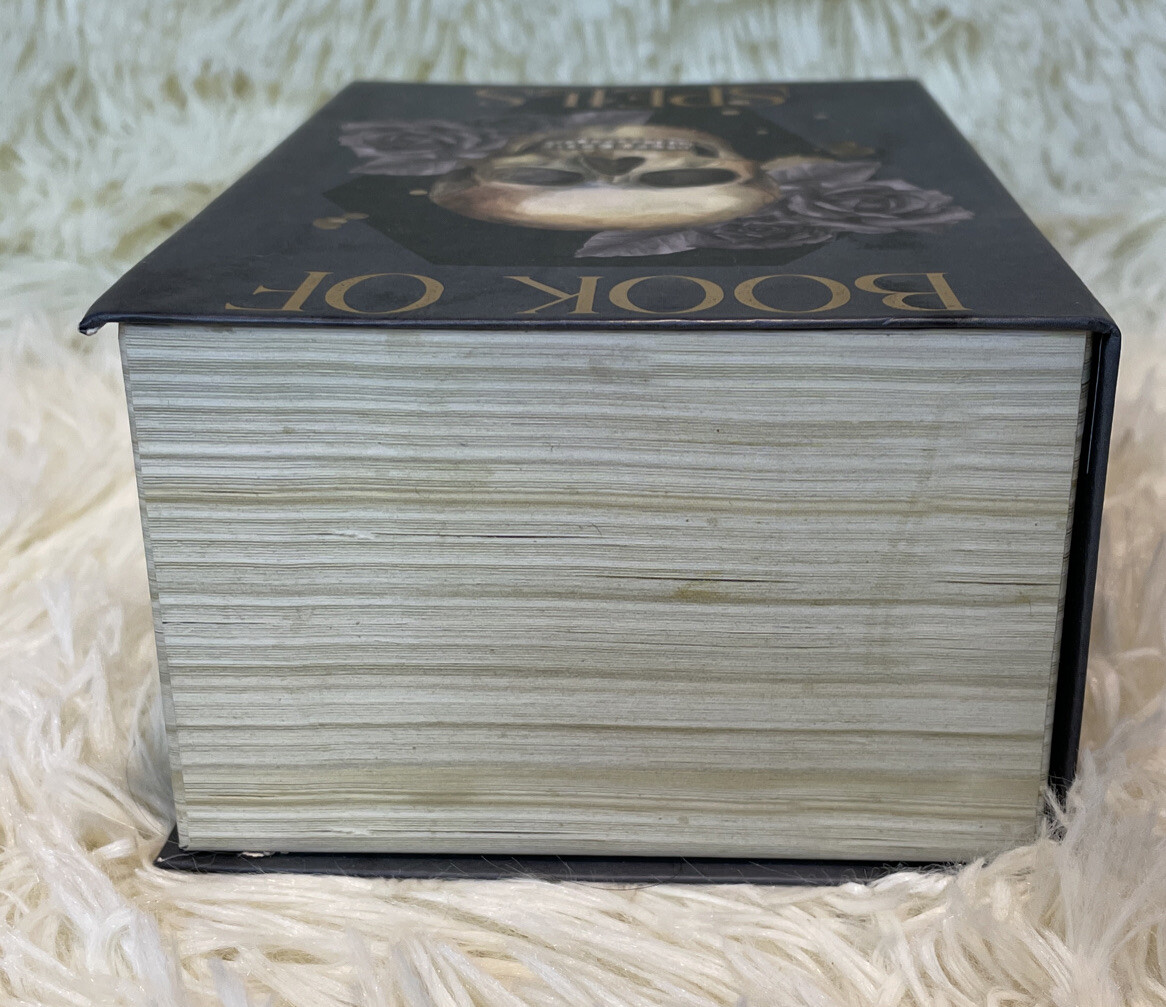 NEW! &ldquo;Book Of Spells&rdquo; Skull Nesting Book Gift Box Set Of 3 Table Decor Halloween