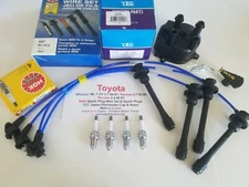 Toyota 2.4, 2.7 Tacoma, T100, 4Runner NGK Wire Set, Plugs, YEC Distributor Cap,R