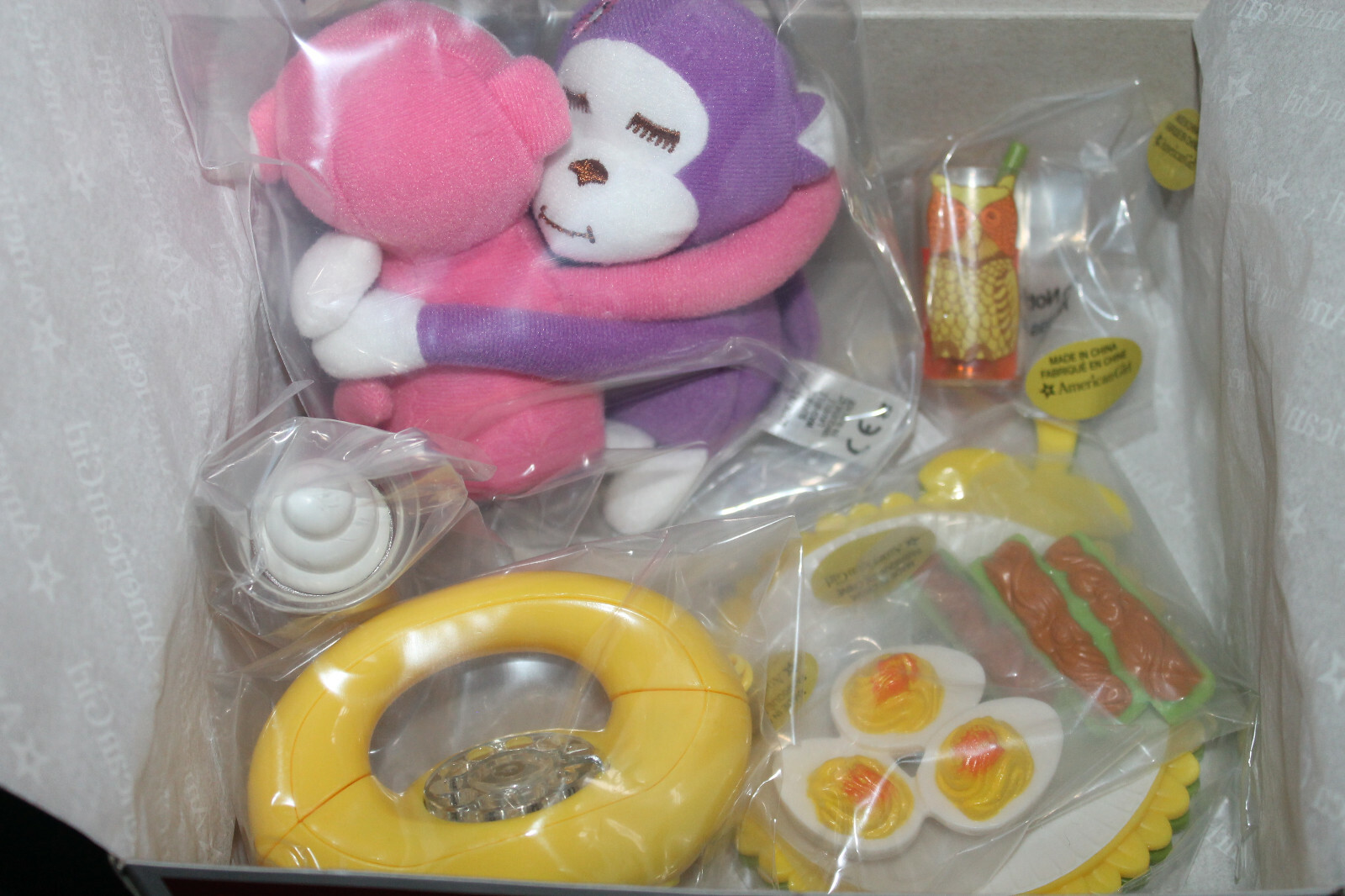 American Girl Doll JULIE'S Sleepover SNACK SET phone play food popcorn monkeys eBay