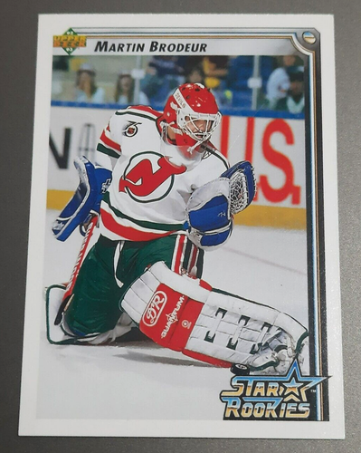 MARTIN BRODEUR-1992 UPPER DECK-ROOKIE-STAR ROOKIES ๐ HOCKEY CARD-NJ DEVILS #408 - Picture 4 of 4