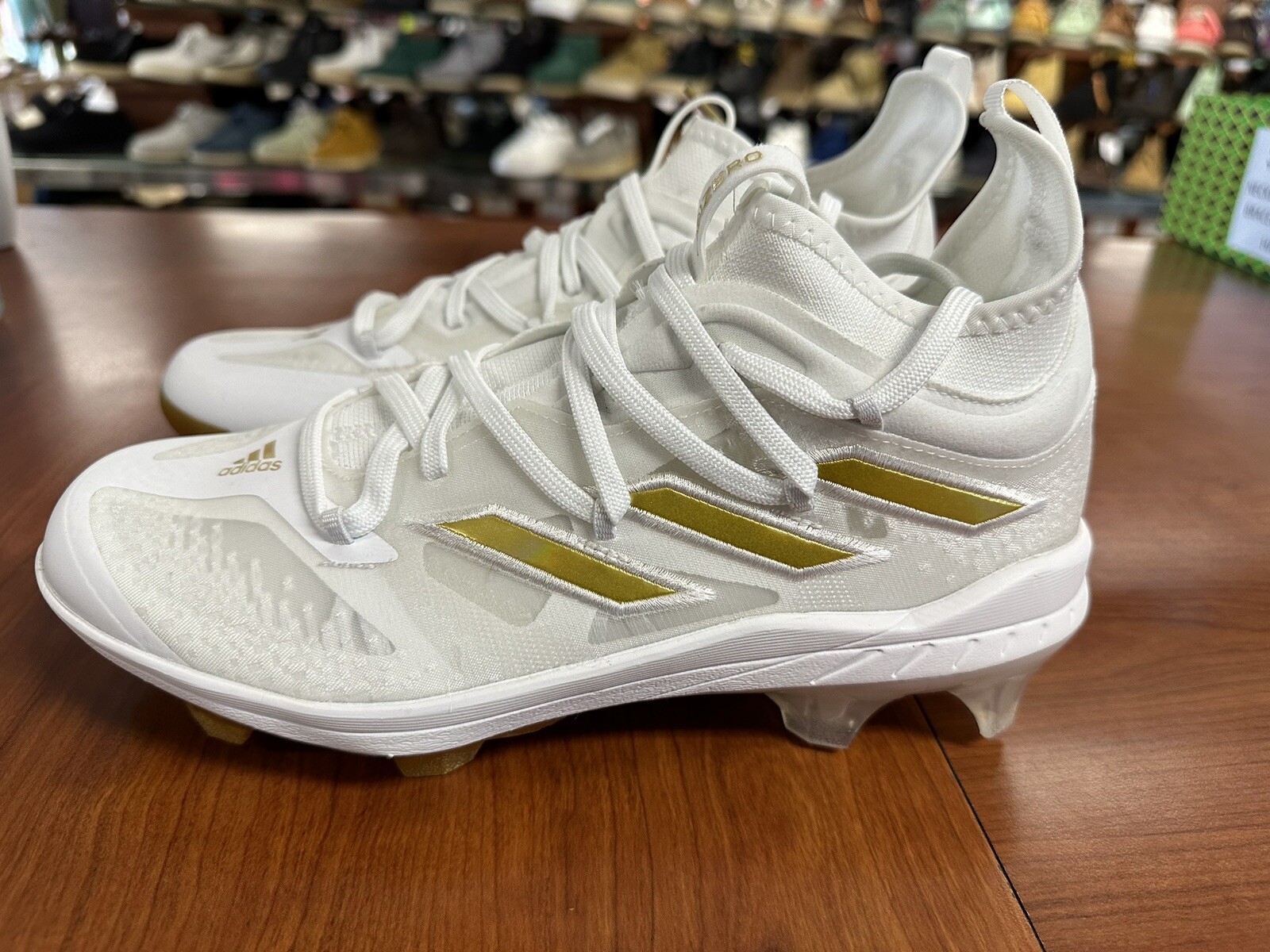 adidas adizero baseball cleats white and gold