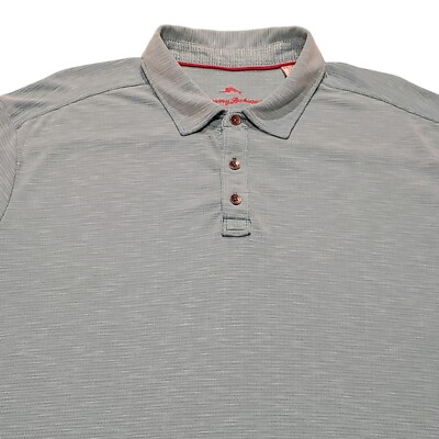 Tommy Bahama Island Zone Polo Shirt Men's 2XL Deco Tempo Teal Blue T220405