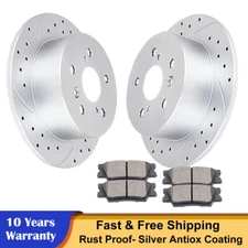 Rear Drilled Brake Rotors Disc Pads Brakes for Toyota Camry Avalon Lexus ES300H