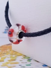 New Authentic Pandora Wild Flower Murano Glass Charm