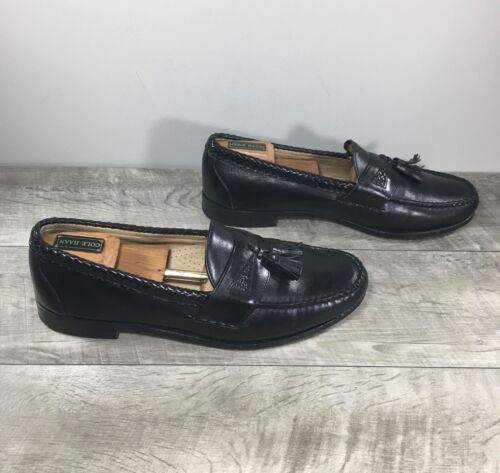 Mocassins à chaussures hommes Allen Edmonds Maxfield en cuir noir gland taille 12 fabriqués aux États-Unis - Photo 1 sur 10