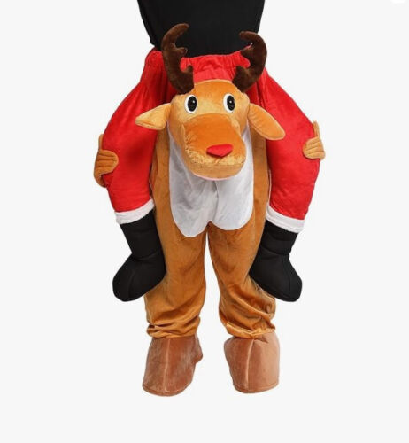 Carry me Ride On Shoulder Reindeer Costume Christmas Halloween Party Mascot - 第 1/3 張圖片