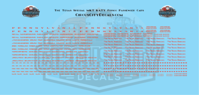 #ad The Texas Special MKT KATY Frisco Passenger Car HO Scale Decal Set $12.97