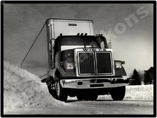 White Trucks New Metal Sign: White Road Boss 2 with Fruehauf Trailer