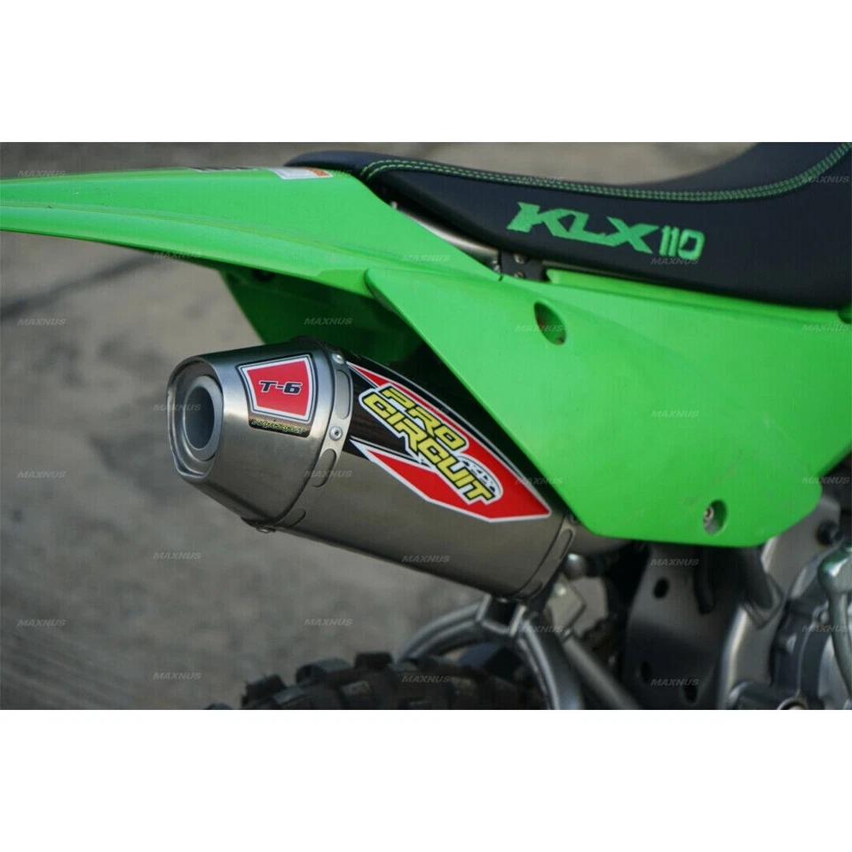 SET FULL SYSTEM EXHAUST MUFFLER RACING PIPE FOR KAWASAKI KLX110L-KLX110 (SILVER) Foto 4 de 4