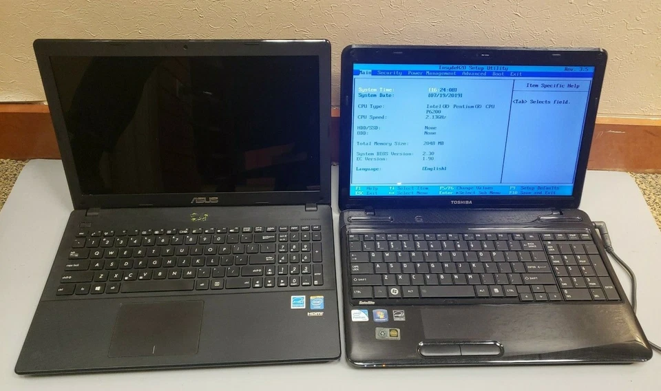 Lot of 2 Used ASUS D550M /Toshiba L655-S5146 0-2GB RAM 0GB HDD PARTS - Image 2 of 4