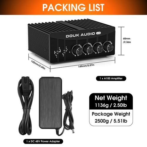 Douk Audio A100 TPA3255 Digital Power Amplifier Mono/Stereo Bass Audio Amp 300W - Picture 9 of 9