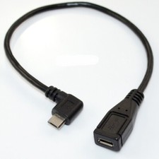 Micro USB Extension Cable Male to Female Left Right Angle Charger Adapter Short