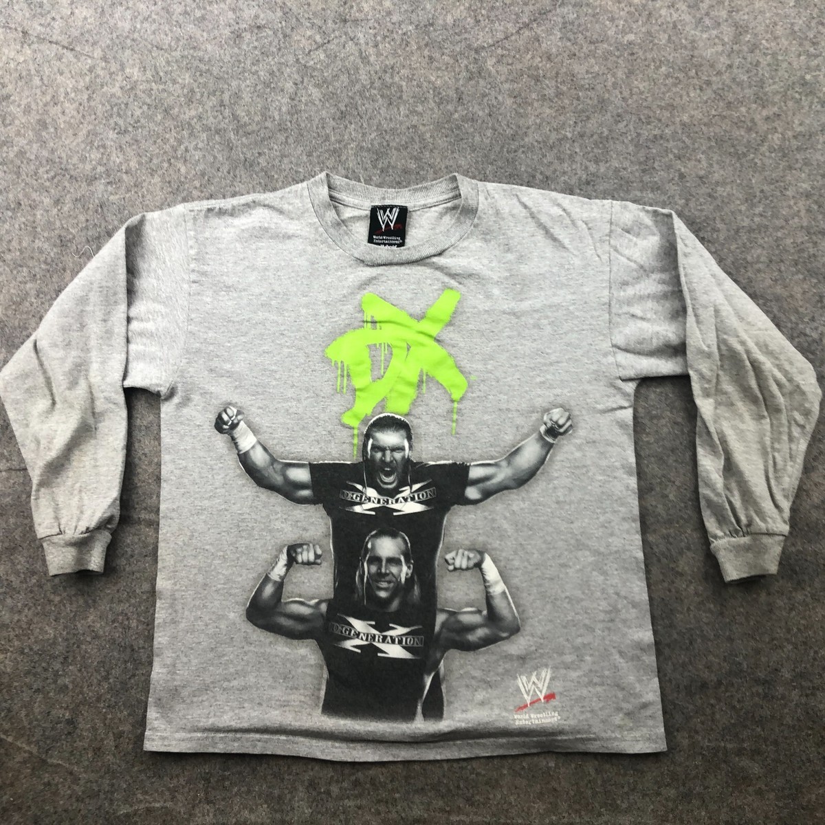 DX Degeneration X Shirt Boys Large Gray Triple H Shawn