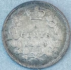 1884 Canada 5 Cents Silver — photo from another recent sale