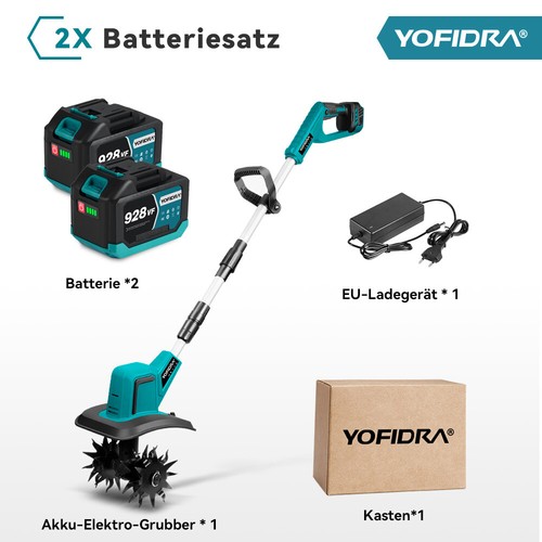 18V Akku Bodenhacke Akku Gartenfräse Elektrische Gartenfräse für Bodenlockerung - Bild 27 von 27